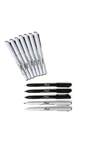 Masis Masis Technical Drawing Pencil Black Round-Brush-Shorted Nib 12 Pieces