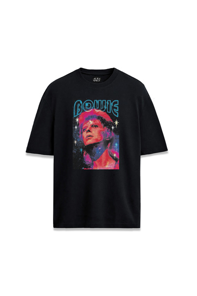 Darkia تي شيرت ديفيد باوي بتصميم مخصص مطبوع عليه نصًا مطبوعًا للجنسين