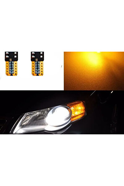 iq elektronik Turuncu T10 Dipsiz Led Canbuslu W5W 24 Ledli Turuncu Park Plaka Tavan Aydınlatması 2 Adet