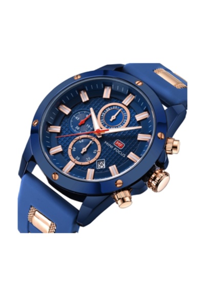 OEM Round blue watch, blue dial, blue silicone strap