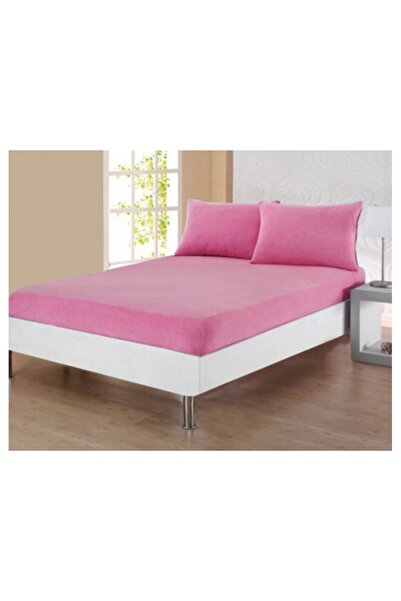 CASA SABRY Set husa pat frotir 160x200 cm + 2 fete perna 50x70 cm, roz