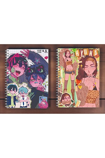nihonwosekai 2 Pcs Alien Stage Anime A5 Size Spiral Notebook 50 Sheets