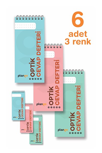 Plango Optik Cevap Defteri KARMA (6 Adet - 300 Sayfa) Sınava Hazırlık Optik F...
