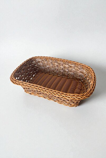 ALBETTO Plastik Rattan Ekmeklik, Ekmek Sepeti Dikdörtgen Kahve