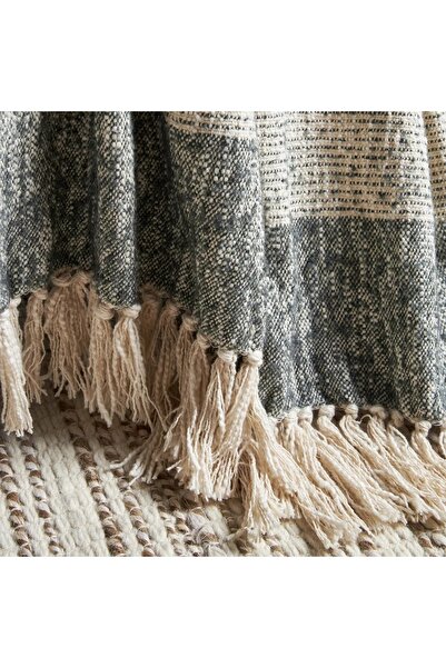 Home Centre Ascott Stripes Cotton Throw - 130x170 cm