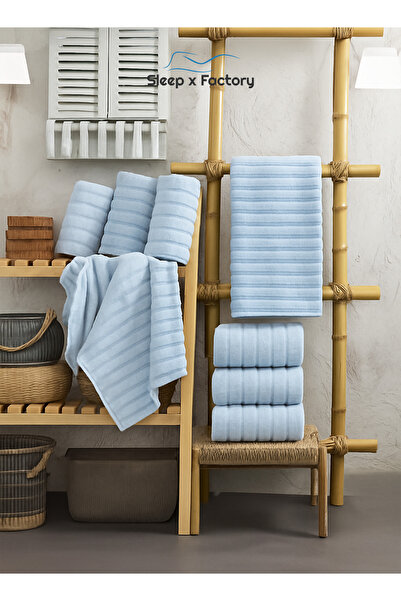 Sleep x Factory Wavy Textured Bath Towel – 100% Pure Cotton, Soft & Absorbent – 50x100 cm