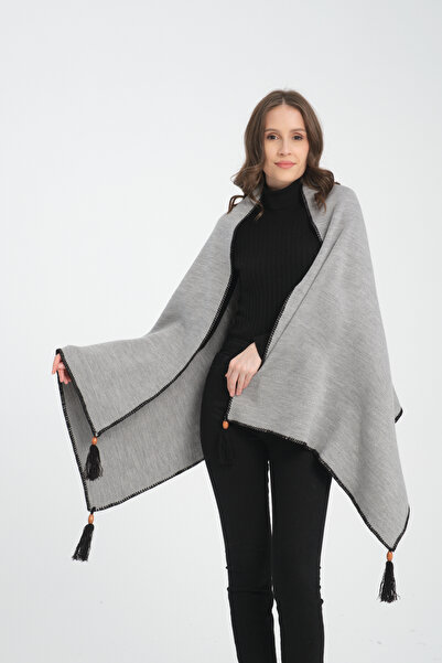 VEGA MODA Елегантний плечовий шарф з рівним швом і бахромою, елегантна і зручна модель палантину, жіночий плечовий шарф