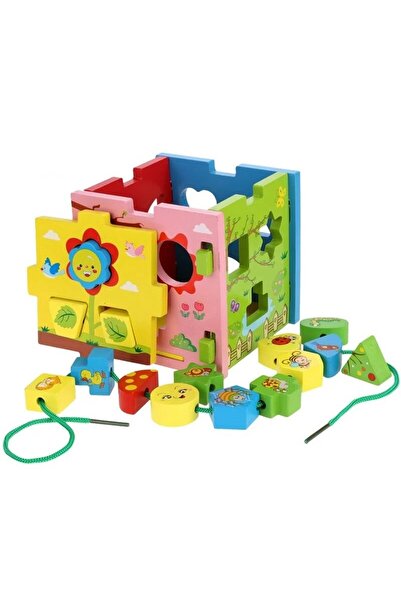 SDX Market Cub din lemn cu sortator de forme și cutie multifuncțională pentru inteligența formelor de șiruri