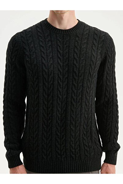 LC Waikiki Ανδρικό πλεκτό πουλόβερ με λαιμόκοψη SOUTHBLUE (W5)