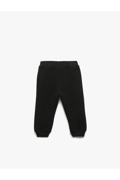 Koton Pamuklu Beli Bağcıklı Basic Jogger Siyah Erkek Bebek Eşofman Altı 6Wmb40016Tk