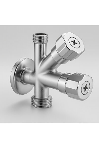 DESIPHON Dual Ara Musluk | Çamaşır & Bulaşık Makinesi Musluğu | 1/2” Giriş, 2...