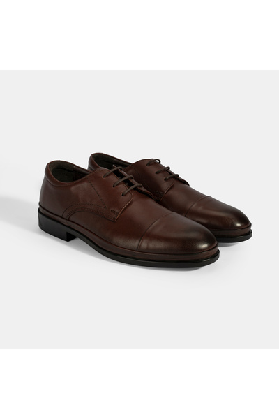 Desa Men's Brown Laced Leather Shoes