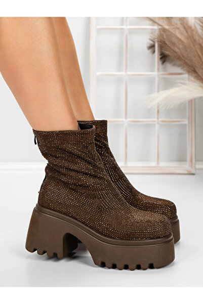 mei Ghete Dama cu Platforma 5WL77 Maro