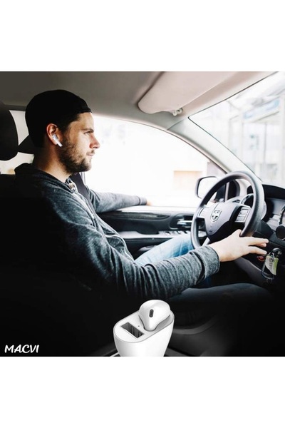 MACVI Macvi® Car Charger with Integrated Bluetooth Headset and 2-in-1 USB Port