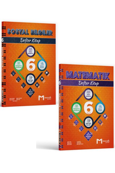 Mozaik Yayınları Mozaik Yayınları 6. Sınıf Matematik ve Sosyal Bilgiler Defte...