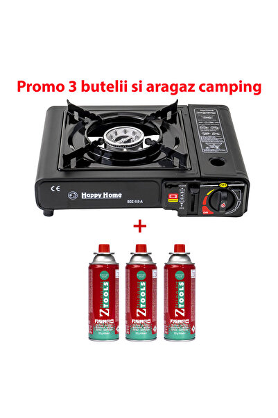 Z-Tools Promo Package - Camping stove, automatic ignition, black, AD-1 + 3 bottles 410ml SET30059