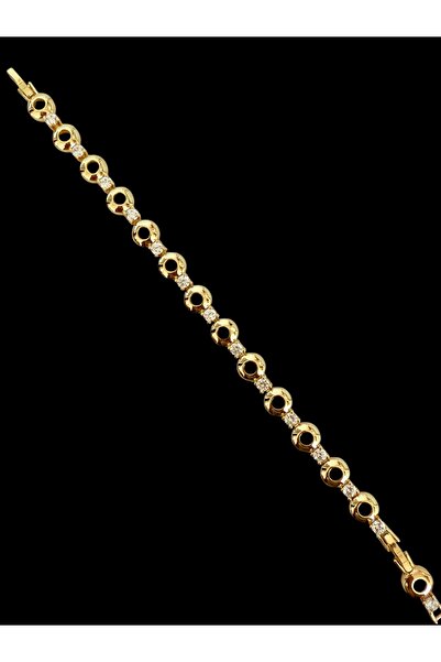 ATLASAKSESUARR Taşlı Model 6 Çelik Gold Bileklik