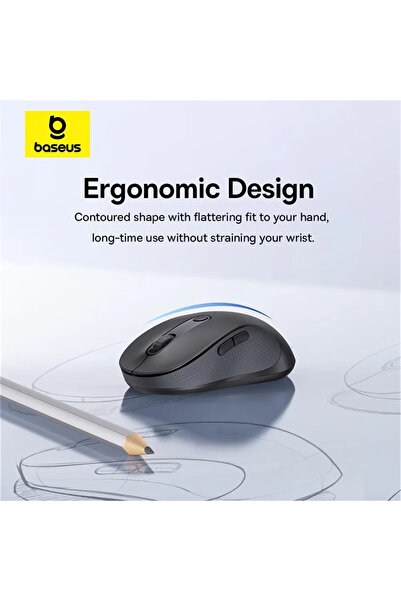 Baseus MOUSE wireless F02, for PC or NB, 2.4GHz and Bluetooth, optical, 800-1200-1600 dpi