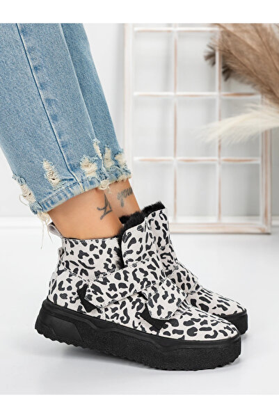 Pantoful Ghete Dama din piele naturala 5SZ6 Leopard