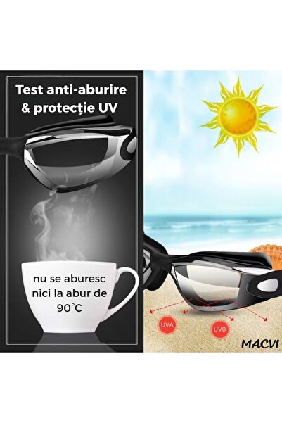 MACVI Macvi® Swimming Set - UV protection goggles, anti-fog, earplugs and nose clip included
