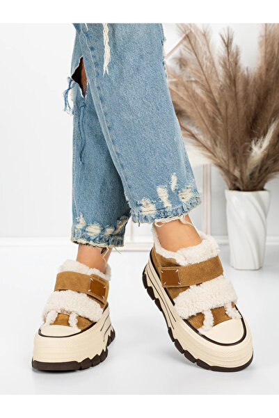 Pantoful Γυναικείες μπότες από γνήσιο δέρμα 5W53 Κίτρινες