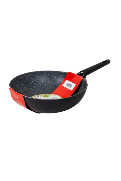 Zilan Wok pan, diameter 28 cm, depth 9 cm, aluminum material, granite interior, soft touch handle ZLN3345