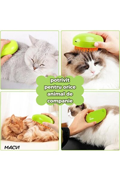 MACVI Perie Multifunctionala Macvi® 3-in-1 pentru Animale, Aburi, Dezodorizare si Ingrijire Blana