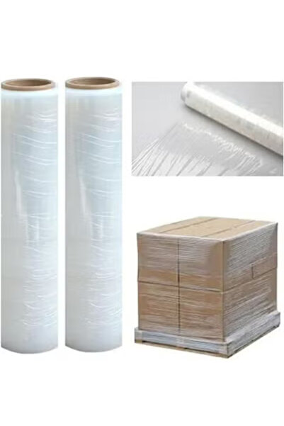 Taimi عبوة من 2 لفة من فيلم التمدد الشفاف القوي المقاوم للرطوبة 300 مم للتعبئة والنقل