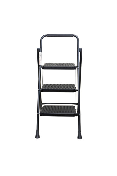 Z-Tools Scară metalică cu 3 trepte late, pliabilă, neagră / ZTS 8087 ZTS8087