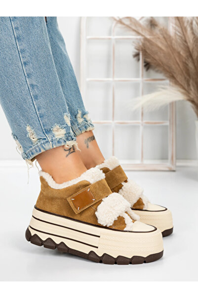 Pantoful Γυναικείες μπότες από γνήσιο δέρμα 5W53 Κίτρινες