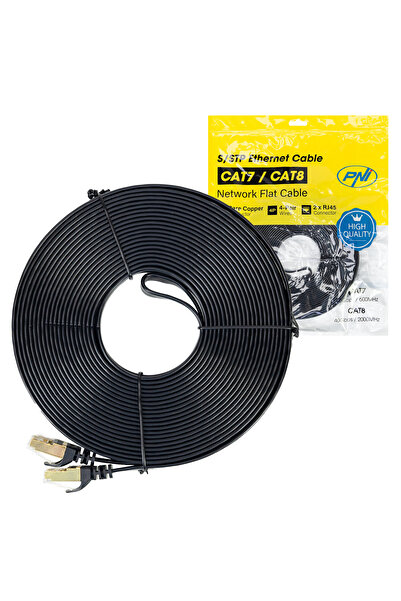 PNI Cablu de rețea plat S/STP CAT7 U7150B, 2 x RJ45, 15m