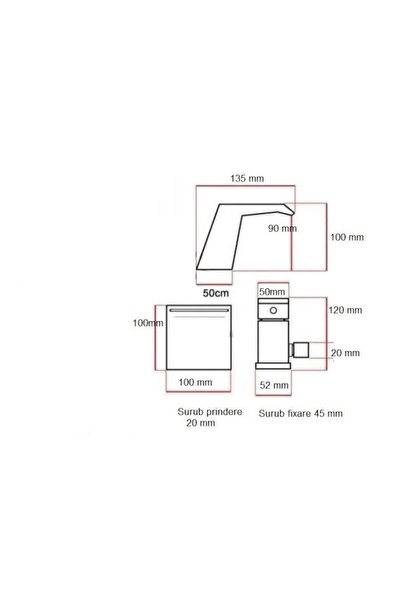 Spis Design Baterie de cadă Cascade, 3 orificii, finisaj cromat