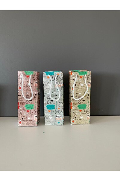 Kızılırmak Yayınları Beyaz İpli Renkli Hediyelik Karton Çanta (25x9x7 cm) – 12’li Paket