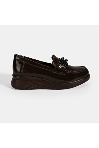 Desa Women's Brown Desacomfort Leather Shoes with Buckle Detail