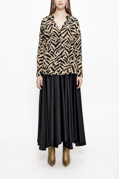 SOCIETA Koyu Bej Bol kesim gömlek 10814