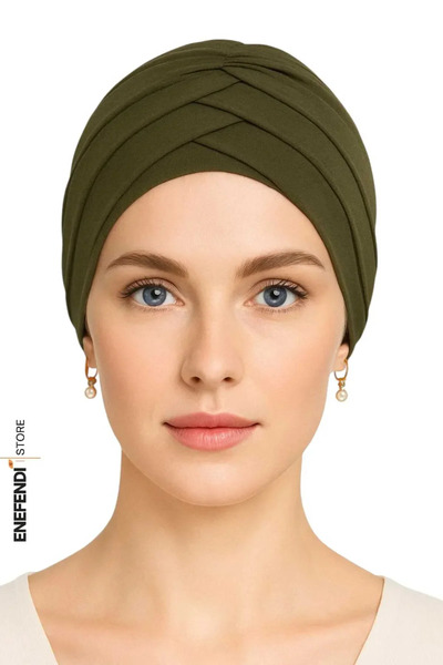 NF ND ENEFENDİ Three Band Outer Bone |   Khaki Hijab • Stylish for Tesettur Clothing • Modern • Practical and Comfortable Use