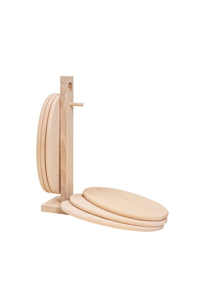 Z-Tools Set of 6 beech wood choppers, plus vertical stand, oval EXT7564