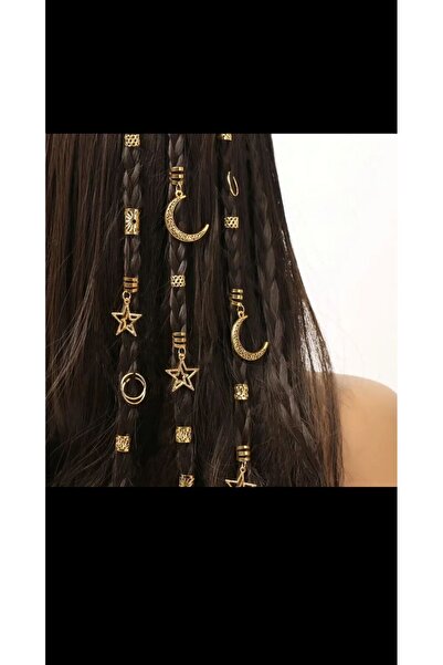 EMKSHOP 45 قطعة من حلقات خرز تسريحات الشعر ذات طابع نجمة القمر