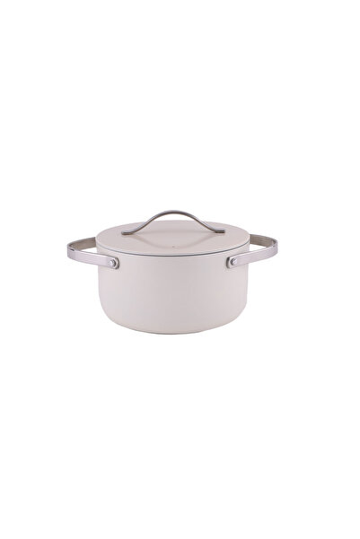 Zilan Oală cu capac ZILAN, interior ceramic, diametru 24cm, capacitate 4l, cremă / ZLN 0873