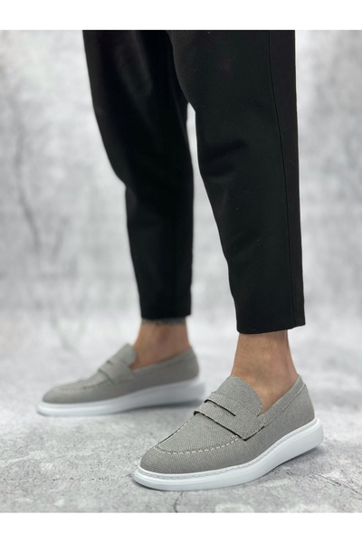 BOA BA0355 Bağcıksız Keten Füme Klasik Corcik Erkek Ayakkabı