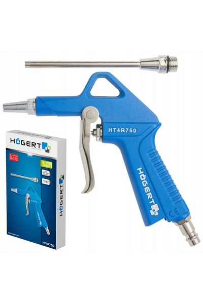 HOEGERT Air Blow tool with Short and Long Nozzle, 1/4", 6 Bar Pressure HOGERT HT4R750