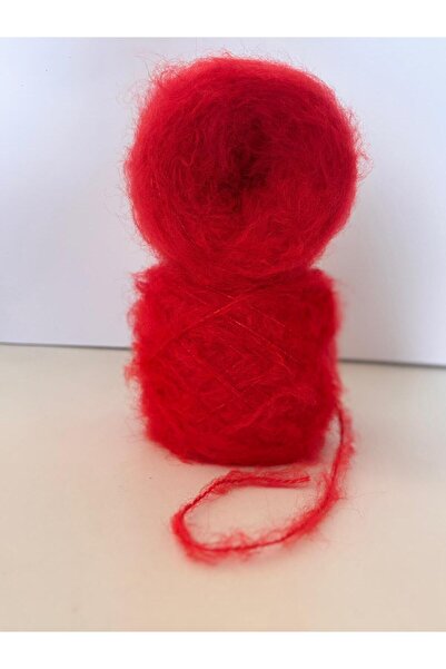 Ana&Kuzusu İplik Kırmızı rengi kalın moher yün örgü ipi 200gr