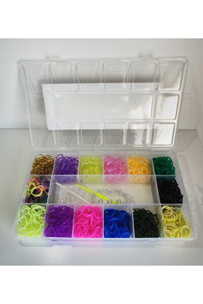 Loombands Loom Bands Colorful Bileklik Yapma Seti 2100. Adet 14 çeşit renk iç...