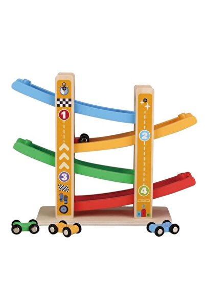OEM Wood’n Play Wooden Toy Track with 4 Tracks + 4 Cars, Educational Toy 2+ Years