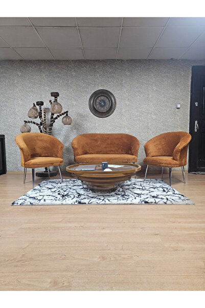 ZAFİR Takım Krom Kaplama Sivriltme Ayak Çay Seti Koltuk - Berjer , Balkon, Sa...