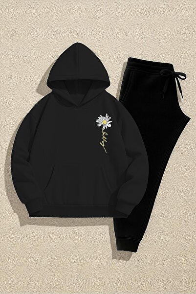 uyguntarz Σετ αθλητικής φόρμας Unisex Daisy Happy Printed Design Oversize