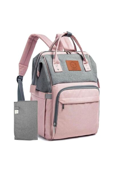 KeaBabies - Original Diaper Backpack - Pink Grey