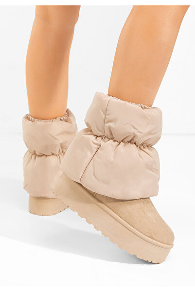 B T Shoes Μπότες τύπου ug με πλατφόρμα Aydena μπεζ