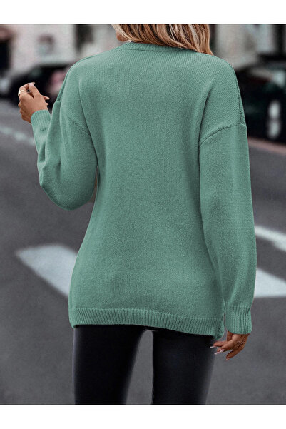 hanope Tricotat împletit cu modele de păr cu guler dublu Kaza Mint