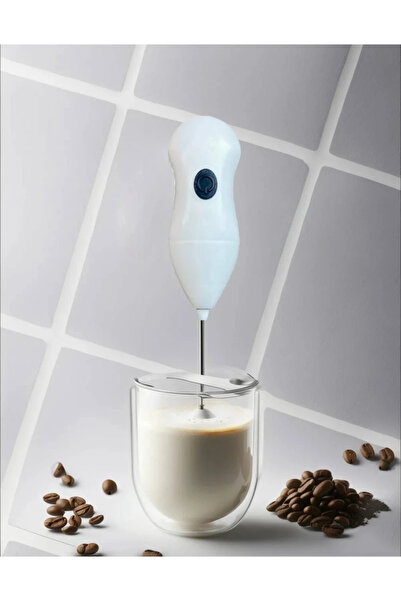 EVİMDM Pilli Süt Köpürtücü & Kahve Çırpıcı – Beyaz Renk